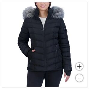 (Ew)Nautica  ladies  puffer jacket with faux fur hood